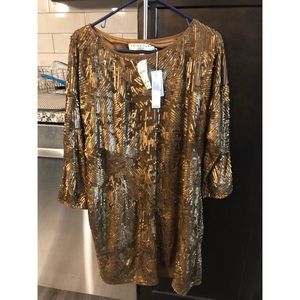 Bronze sequined formal dress